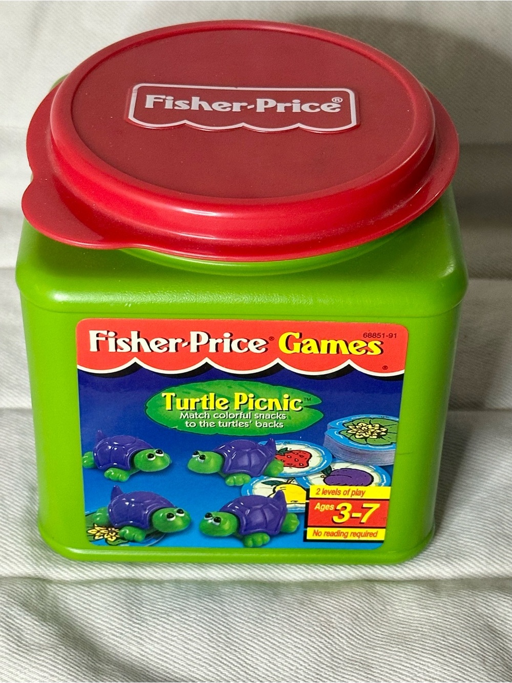 Fisher-Price Green Toy Box with Red Lid - Game Set